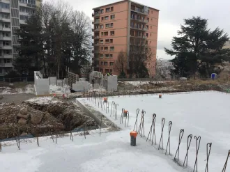MISAPOR sous radier - 13 maisons passives les jardins de Clemenceau 42000 ST Etienne - photo de chantier 02