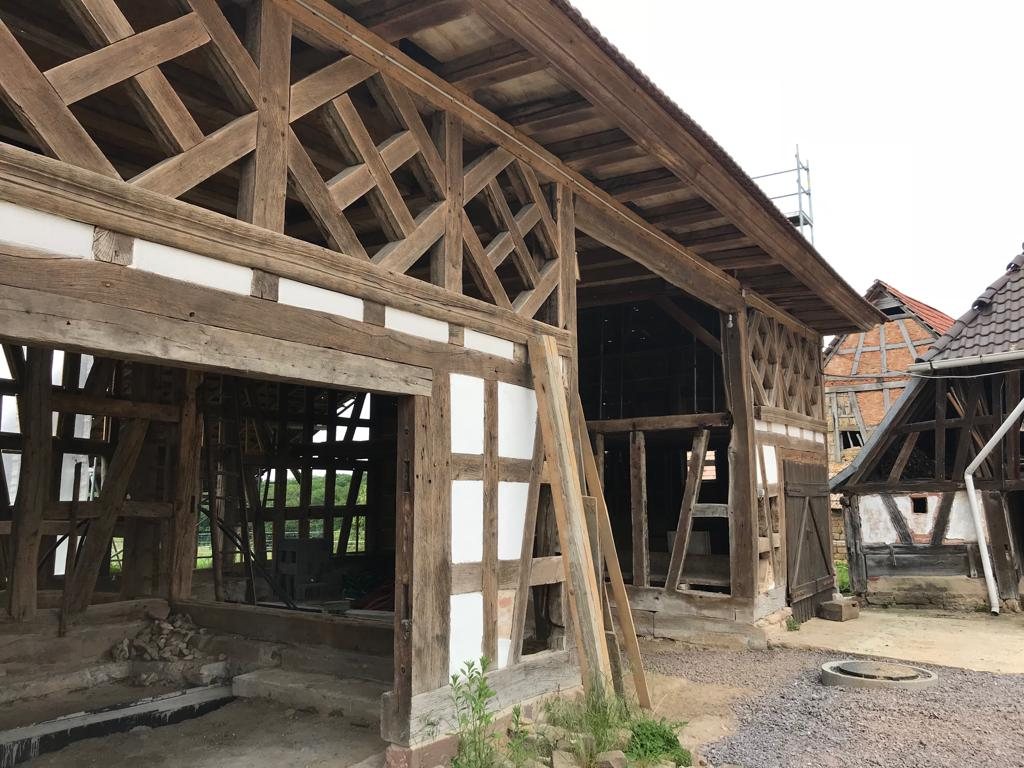 Vue extérieure de l’ancien corps de ferme à Durrenbach