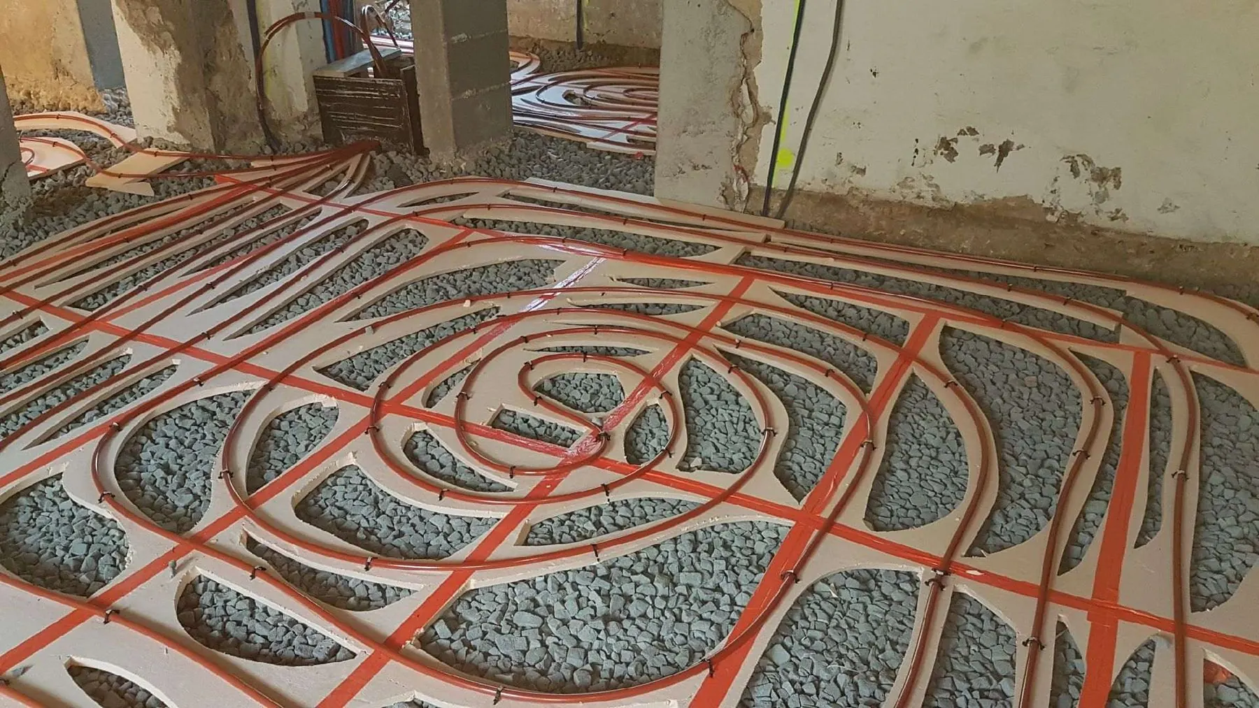 Chauffage au sol mis en œuvre au Château de Fétan