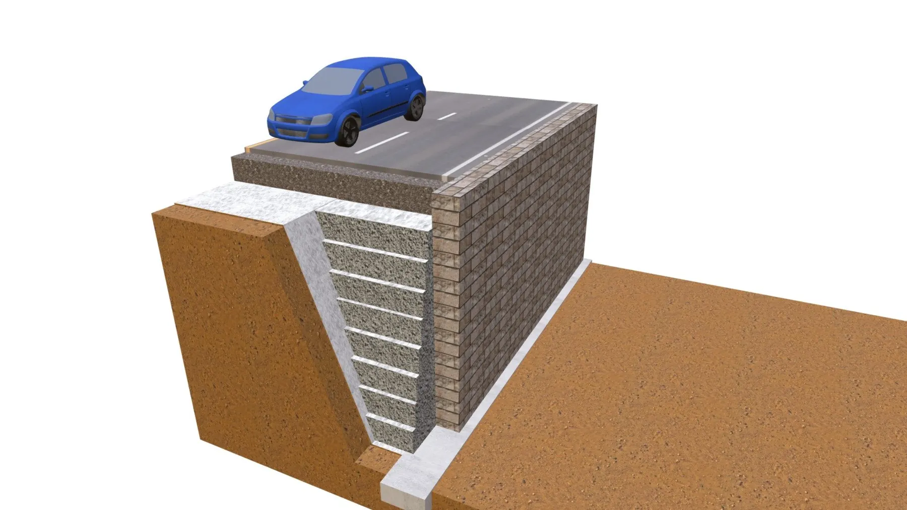 Aperçu de la coupe 3D MISAPOR avec blocs Betoconcept