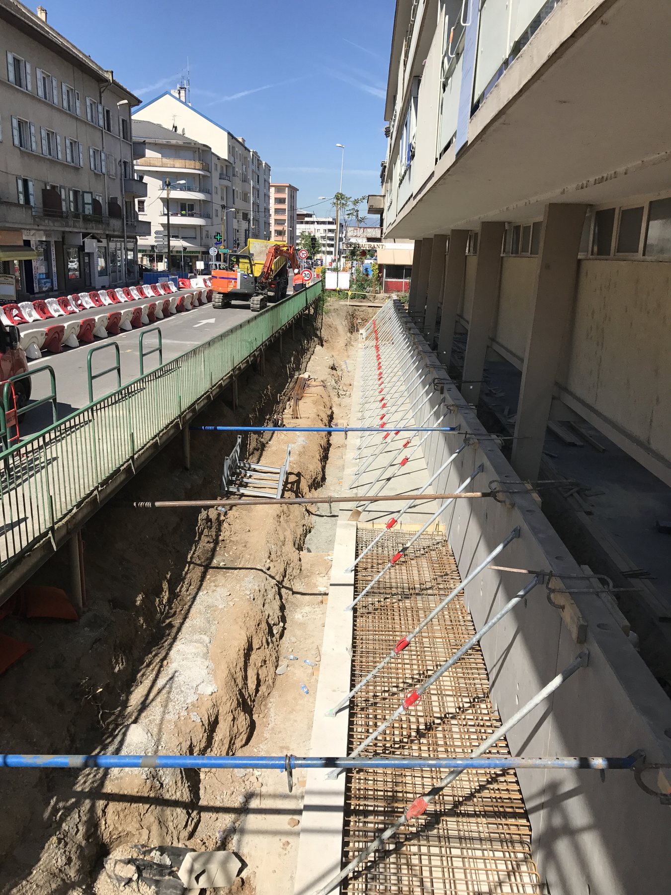 Mur en L OA3 à Gaillard avant la mise en place du remblai