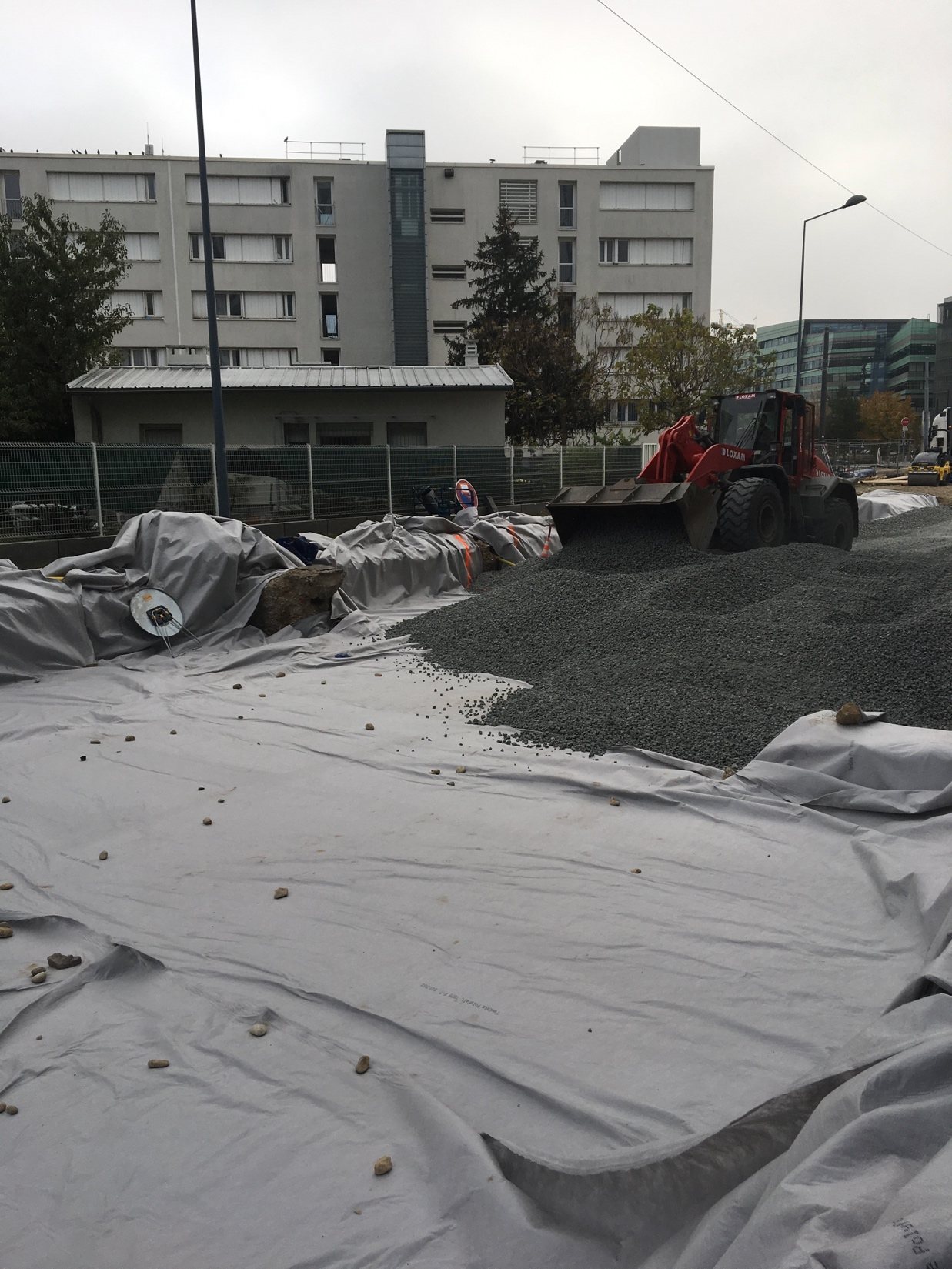 Mise en œuvre de MISAPOR au-dessus du tunnel de métro à Villeurbanne